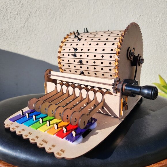 Hand Crafted Other - NEW Hand Assembled Music Machine Box Mechanical Action Programable Songs Decor w